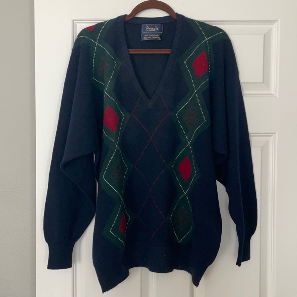 Pringle of Scotland argyle cashmere sweater